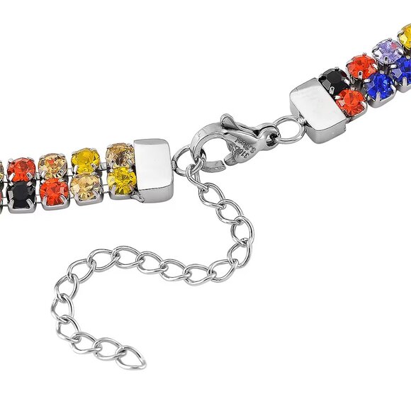 NEW Beautiful Multi Color Austrian Crystal Necklace 18-20 Inches - Picture 4 of 4